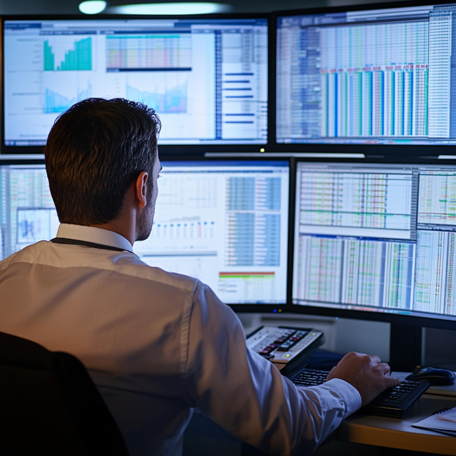Analyst reviewing a security dashboard